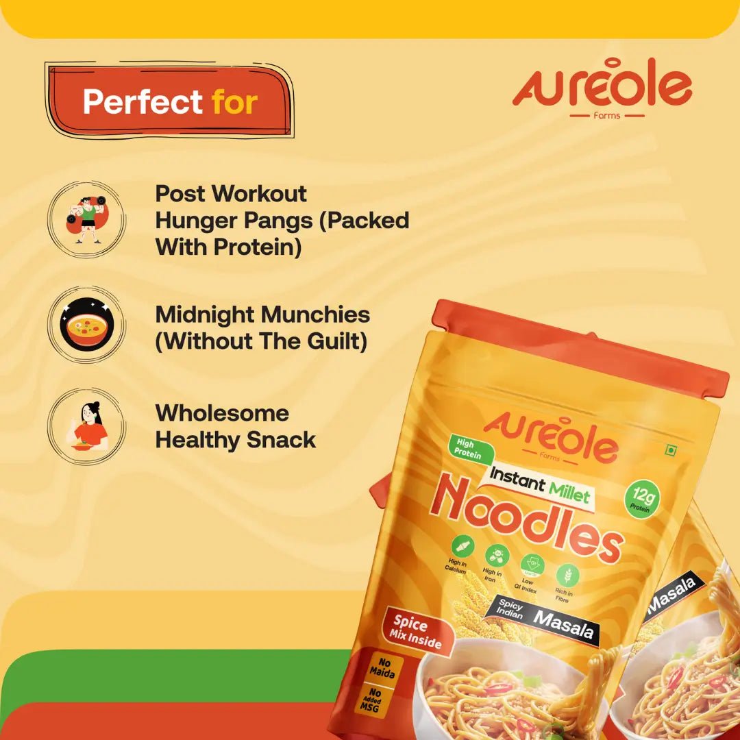 High Protein Instant Foxtail Millet Noodles for Kids & Adults | Low Calorie | No Maida, Zero Preservatives, Zero Oil & No MSG