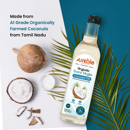 Organic Extra Virgin Coconut Oil Cold Pressed for Cooking, Hair Growth, Skin & Baby Massage
