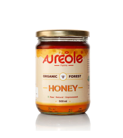 Aureole Farm Raw Organic Honey | 100% Pure and Natural | NPOP Certified | Raw and Unprocessed | Unpasteurized Honey | No Sugar Adulteration